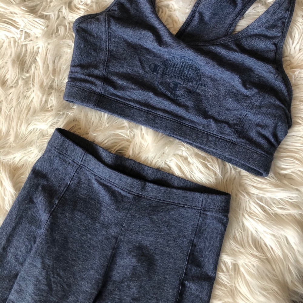 NWOT champion sports bra and bike shorts set large